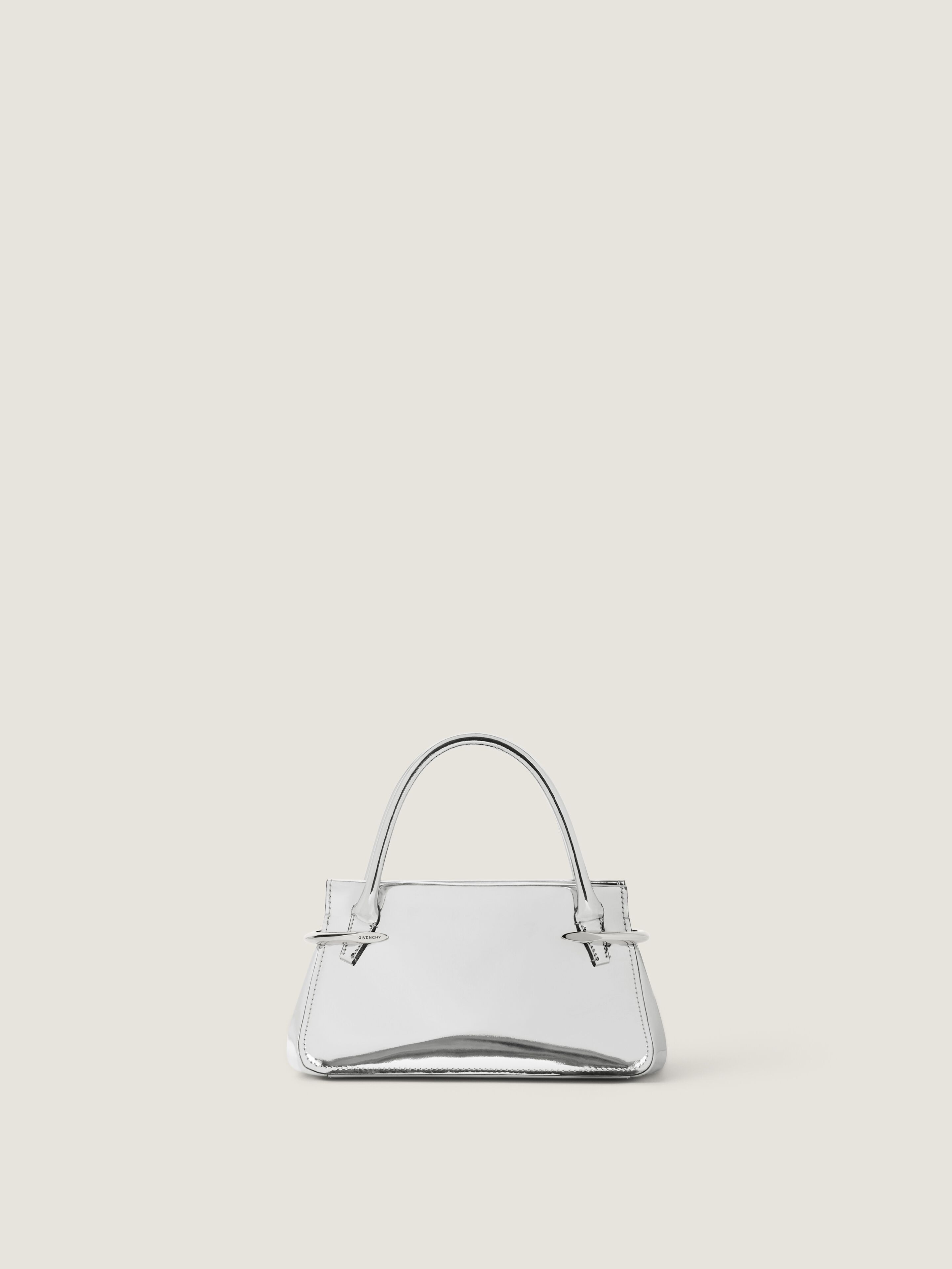 Mini Pinch bag in mirror effect leather